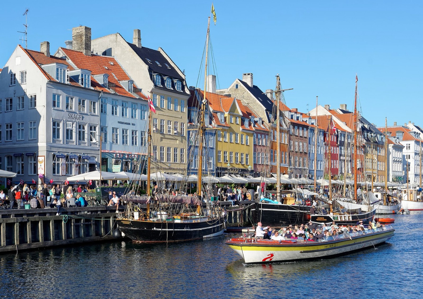 Coloured houses along Nyhavn in Copenhagen